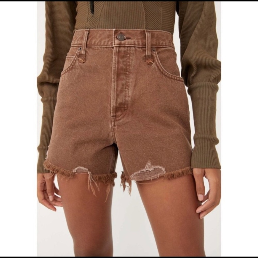 Free people brown denim/ jean shorts